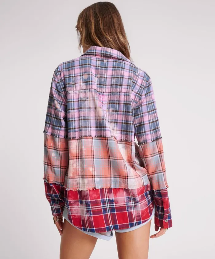 One Teaspoon Shirts DISTRESSED MIXED FLANNEL SHIRT 8211 Women