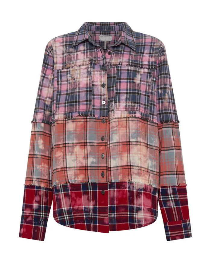 One Teaspoon Shirts DISTRESSED MIXED FLANNEL SHIRT 8211 Women