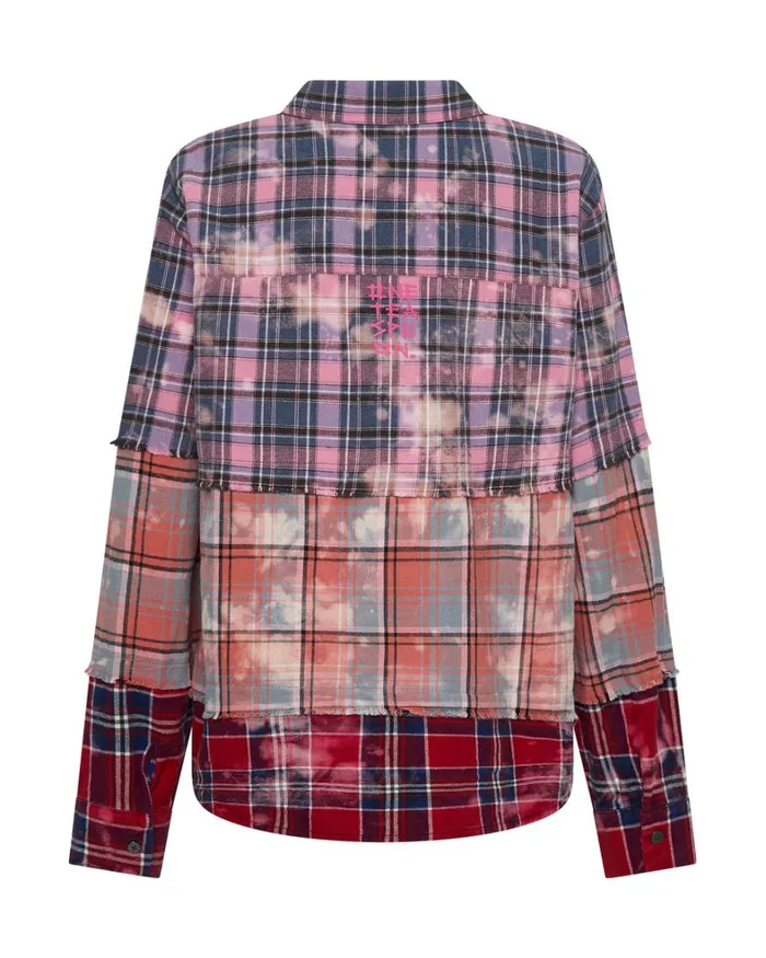 One Teaspoon Shirts DISTRESSED MIXED FLANNEL SHIRT 8211 Women