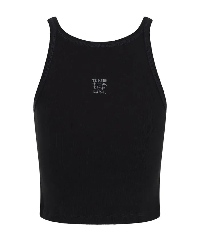 One Teaspoon Tees and Tanks CROPPED BOWER BIRD RIBBED TANK TOP BLACK 8211 Women One Teaspoon Tees and Tanks CROPPED BOWER BIRD RIBBED TANK TOP BLACK 8211 Women