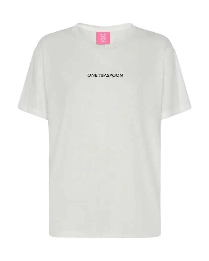 One Teaspoon Tees and Tanks ONE TEASPOON LOGO CREW NECK TEE WHITE 8211 Women One Teaspoon Tees and Tanks ONE TEASPOON LOGO CREW NECK TEE WHITE 8211 Women