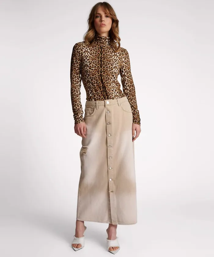 One Teaspoon Tops LEOPARD JERSEY TURTLE NECK LONG SLEEVE TOP 8211 Women One Teaspoon Tops LEOPARD JERSEY TURTLE NECK LONG SLEEVE TOP 8211 Women