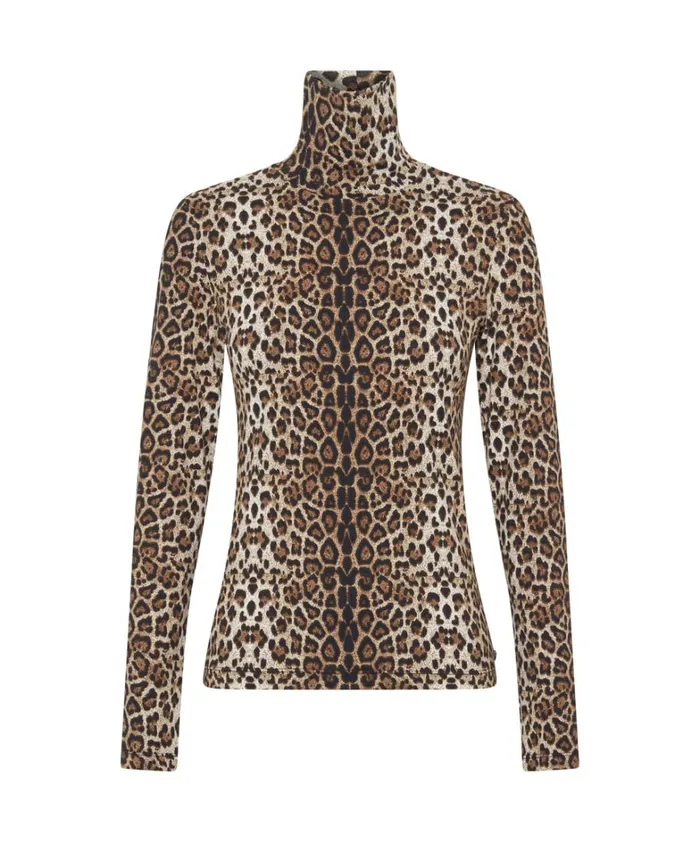 One Teaspoon Tops LEOPARD JERSEY TURTLE NECK LONG SLEEVE TOP 8211 Women One Teaspoon Tops LEOPARD JERSEY TURTLE NECK LONG SLEEVE TOP 8211 Women