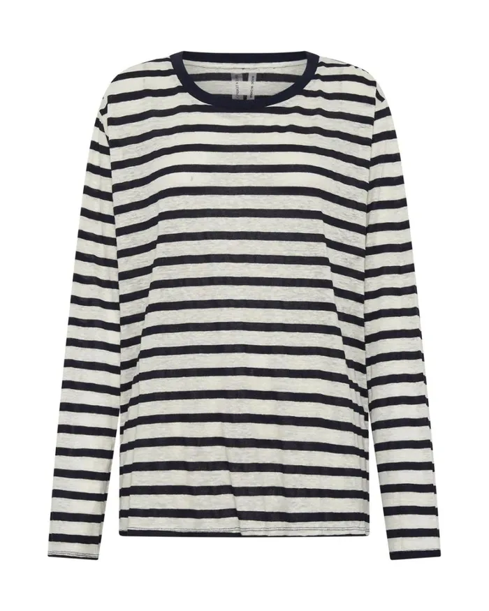 One Teaspoon Tops LINEN YARN DYE STRIPE LONGSLEEVE BOYFRIEND TEE 8211 Women One Teaspoon Tops LINEN YARN DYE STRIPE LONGSLEEVE BOYFRIEND TEE 8211 Women