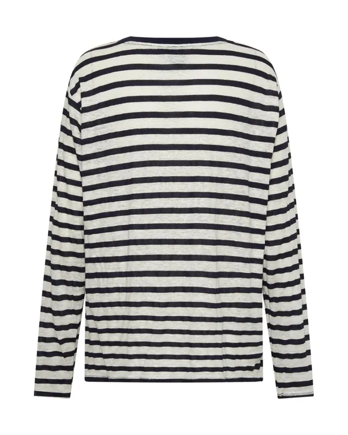 One Teaspoon Tops LINEN YARN DYE STRIPE LONGSLEEVE BOYFRIEND TEE 8211 Women One Teaspoon Tops LINEN YARN DYE STRIPE LONGSLEEVE BOYFRIEND TEE 8211 Women