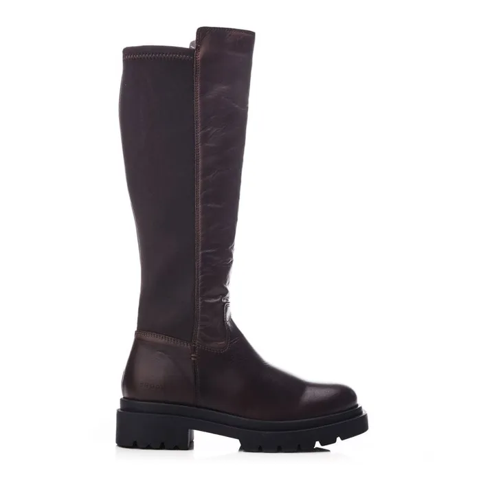 Over The Knee Boots Women Moda In Pelle Shoon Sh Intra Dark Brown Leather