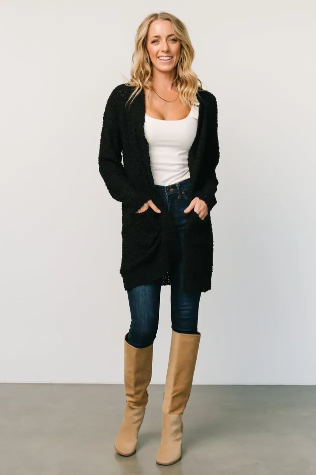 Oxford Pocket Cardigan Black Women Baltic Born Sweaters