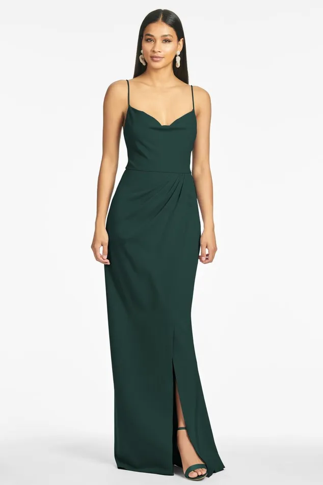 Paulina 4Way Stretch Crepe Gown 8211 Emerald Women Sachin and Babi Formal
