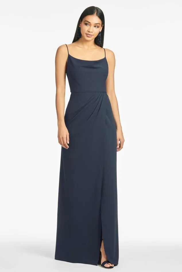 Paulina 4Way Stretch Crepe Gown 8211 Navy Women Sachin and Babi Formal
