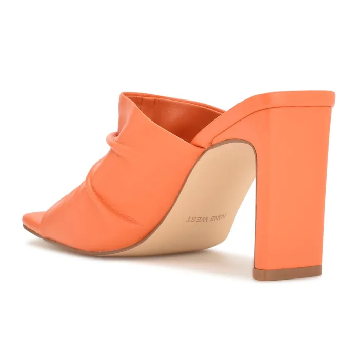 Peary Heeled Slide Sandals Orange Women Nine West Heeled Peary Heeled Slide Sandals Orange Women Nine West Heeled