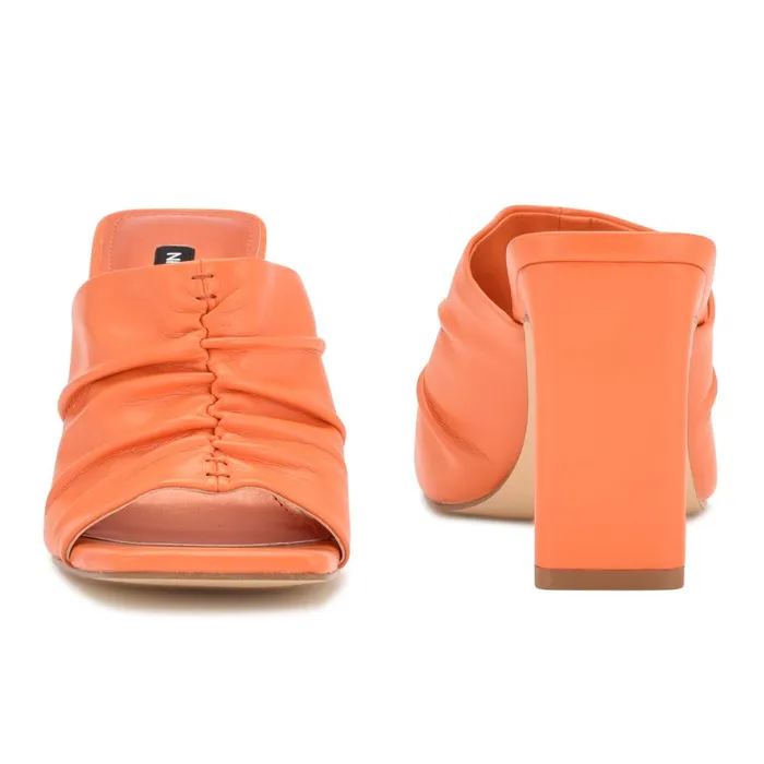 Peary Heeled Slide Sandals Orange Women Nine West Heeled Peary Heeled Slide Sandals Orange Women Nine West Heeled