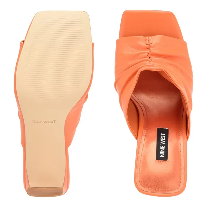 Peary Heeled Slide Sandals Orange Women Nine West Heeled Peary Heeled Slide Sandals Orange Women Nine West Heeled