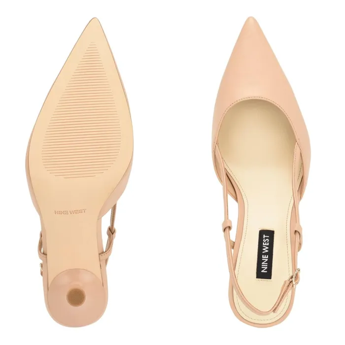 Peni Slingback Pumps Warm Blush Leather Women Nine West Slingbacks Peni Slingback Pumps Warm Blush Leather Women Nine West Slingbacks