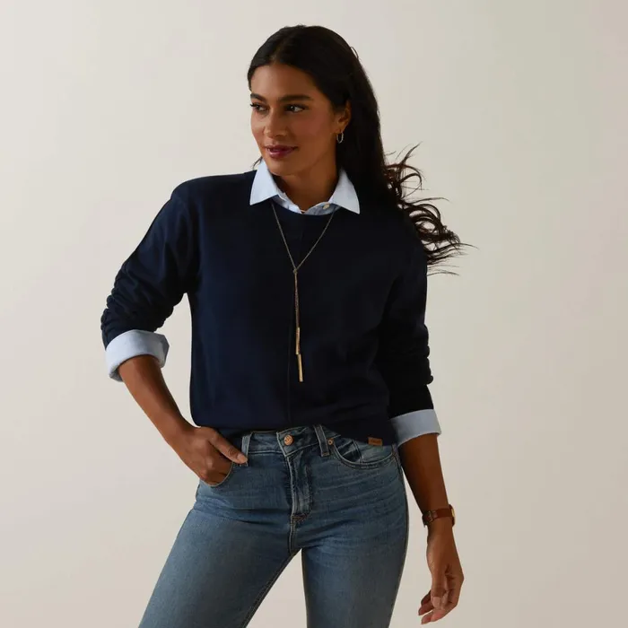 Peninsula Sweater Navy Women Ariat Sweaters and Cardigans