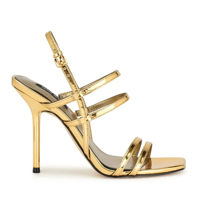 Penla Strappy Sandals Bronze Women Nine West Heeled
