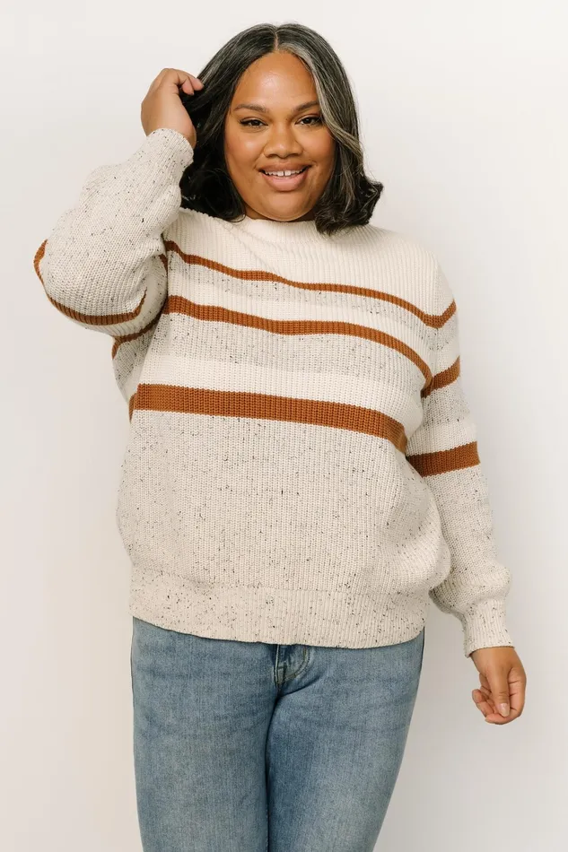 Peyton Striped Sweater Cream Camel Women Baltic Born Sweaters Peyton Striped Sweater Cream Camel Women Baltic Born Sweaters