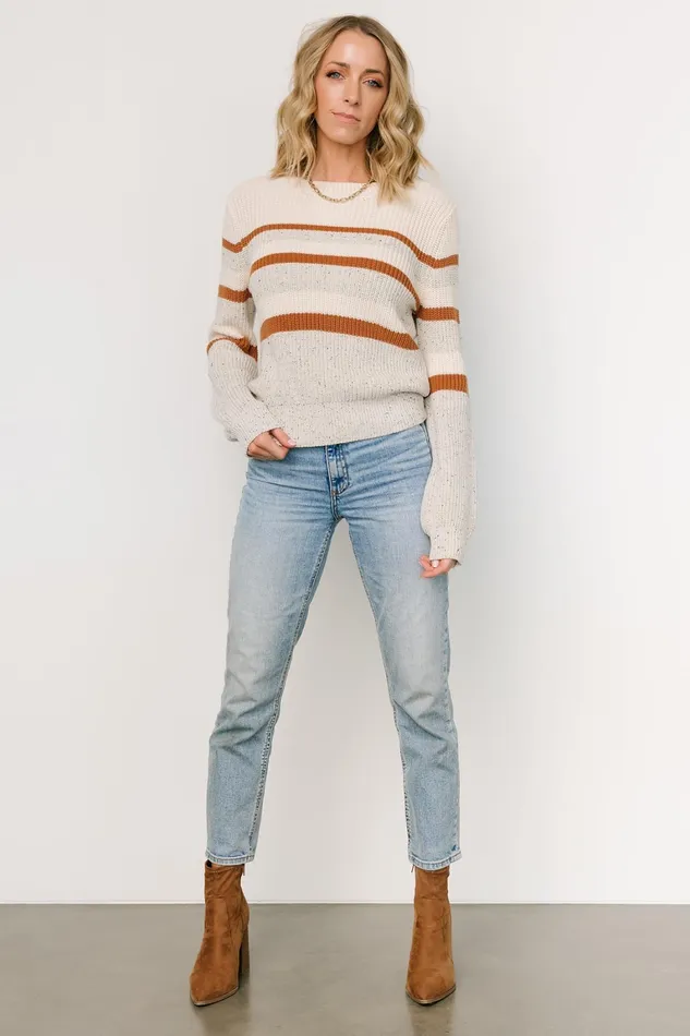 Peyton Striped Sweater Cream Camel Women Baltic Born Sweaters Peyton Striped Sweater Cream Camel Women Baltic Born Sweaters