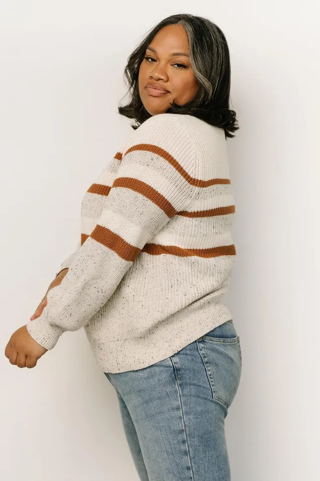 Peyton Striped Sweater Cream Camel Women Baltic Born Sweaters Peyton Striped Sweater Cream Camel Women Baltic Born Sweaters