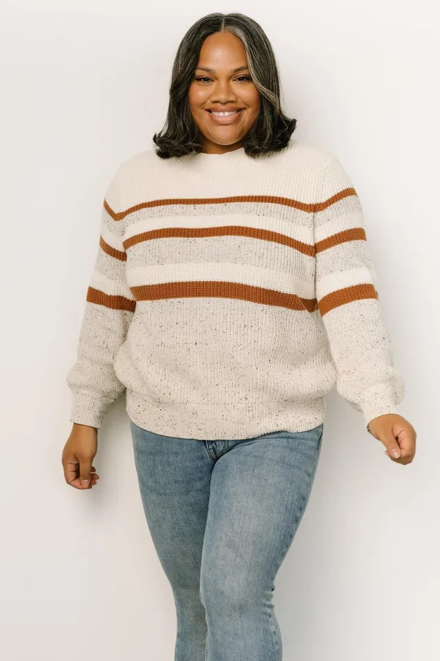 Peyton Striped Sweater Cream Camel Women Baltic Born Sweaters Peyton Striped Sweater Cream Camel Women Baltic Born Sweaters