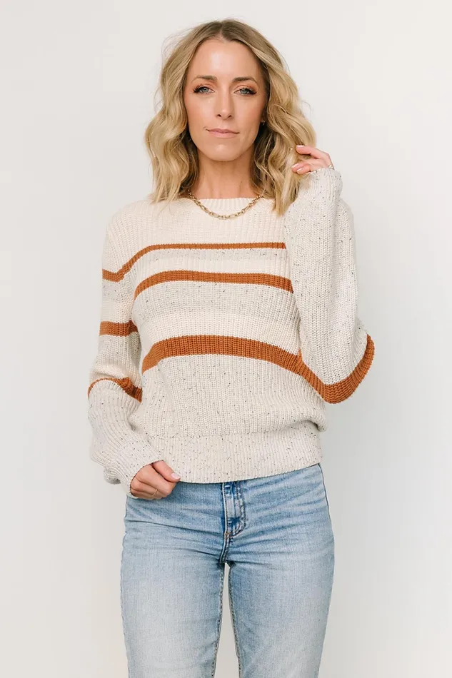 Peyton Striped Sweater Cream Camel Women Baltic Born Sweaters Peyton Striped Sweater Cream Camel Women Baltic Born Sweaters
