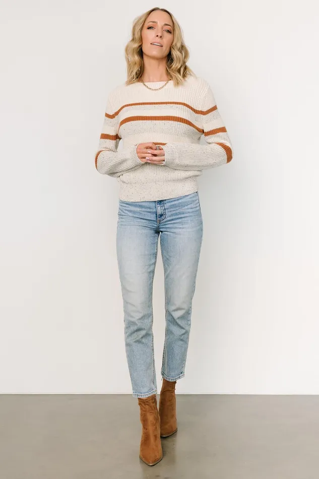 Peyton Striped Sweater Cream Camel Women Baltic Born Sweaters Peyton Striped Sweater Cream Camel Women Baltic Born Sweaters