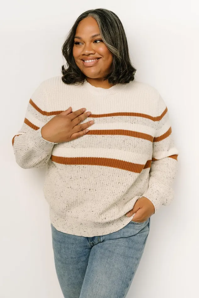 Peyton Striped Sweater Cream Camel Women Baltic Born Sweaters Peyton Striped Sweater Cream Camel Women Baltic Born Sweaters