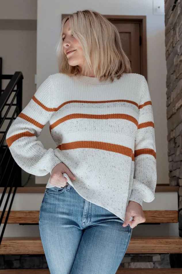 Peyton Striped Sweater Cream Camel Women Baltic Born Sweaters Peyton Striped Sweater Cream Camel Women Baltic Born Sweaters