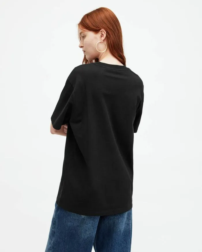 Pippa Oversized Boyfriend TShirt Black Women AllSaints Tops and Shirts