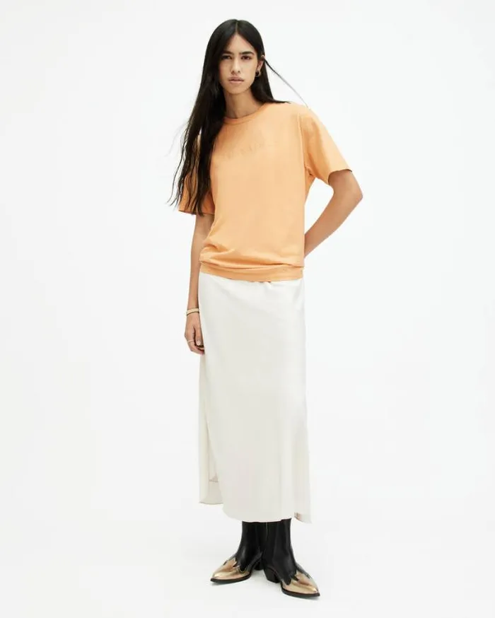 Pippa Oversized Boyfriend TShirt Oak Yellow Women AllSaints Tops and Shirts