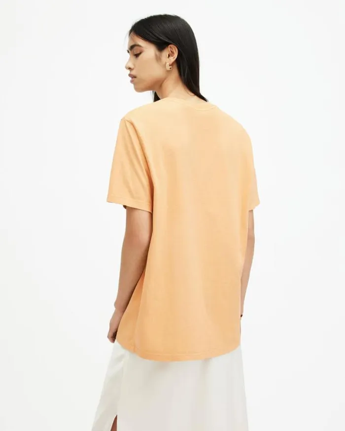 Pippa Oversized Boyfriend TShirt Oak Yellow Women AllSaints Tops and Shirts