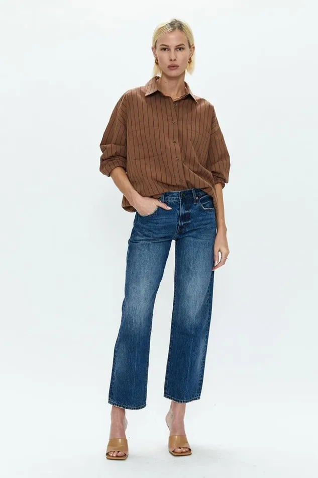 Pistola Denim Denim Women Lexi Mid Rise Bowed Straight 8211 Artisan Artisan