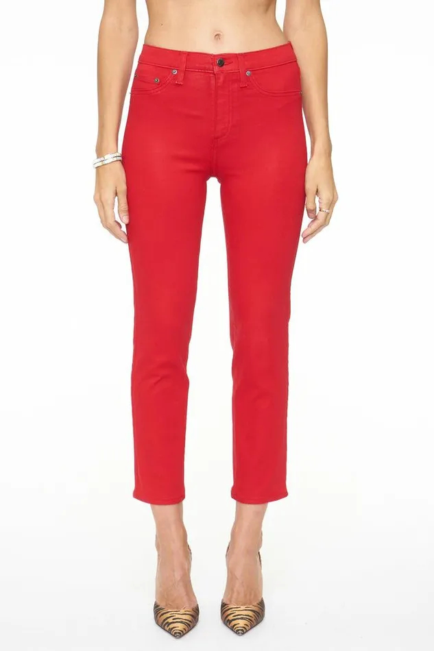 Pistola Denim Denim Women Monroe Crop High Rise Cigarette Crop 8211 Coated Rouge Coated Rouge