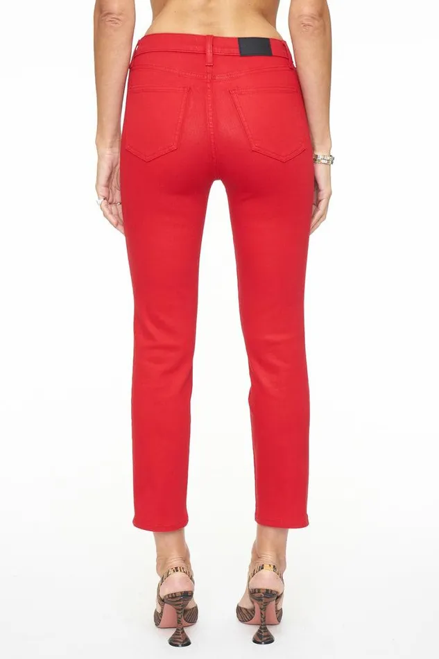 Pistola Denim Denim Women Monroe Crop High Rise Cigarette Crop 8211 Coated Rouge Coated Rouge
