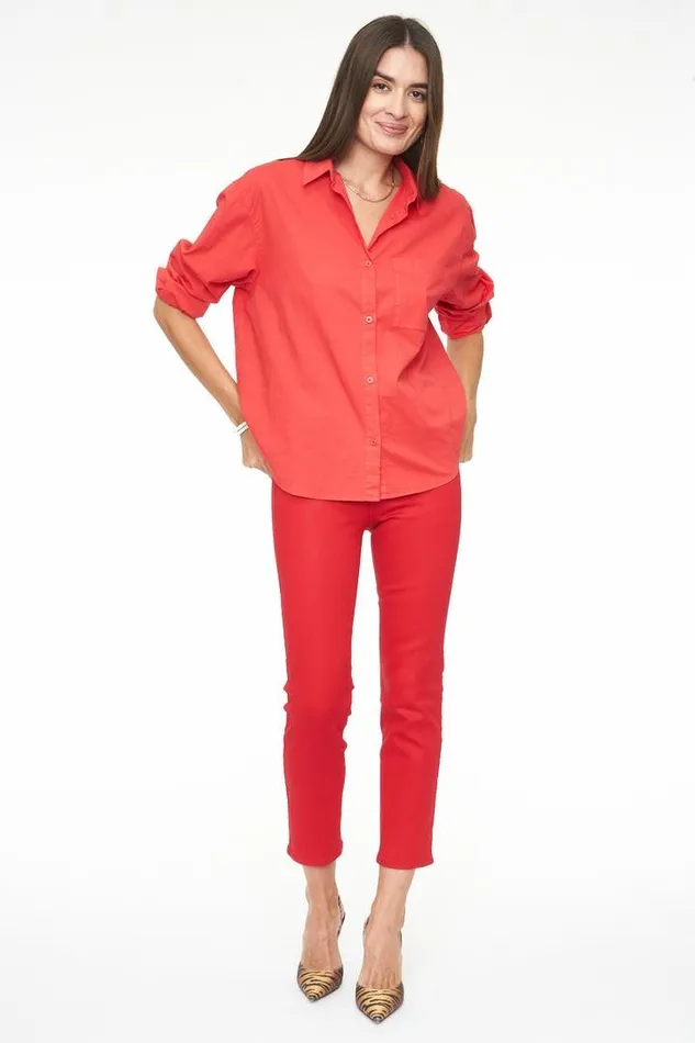 Pistola Denim Denim Women Monroe Crop High Rise Cigarette Crop 8211 Coated Rouge Coated Rouge