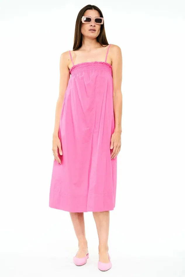 Pistola Denim Dresses Women Farrah Ruffle Top Dress 8211 Bright Pink Bright Pink