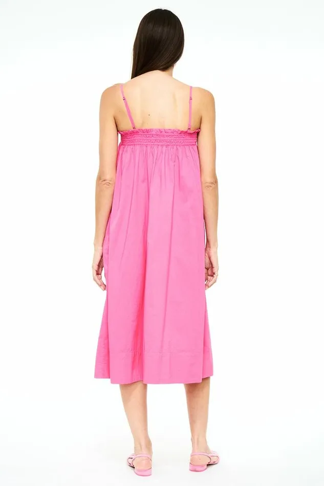 Pistola Denim Dresses Women Farrah Ruffle Top Dress 8211 Bright Pink Bright Pink