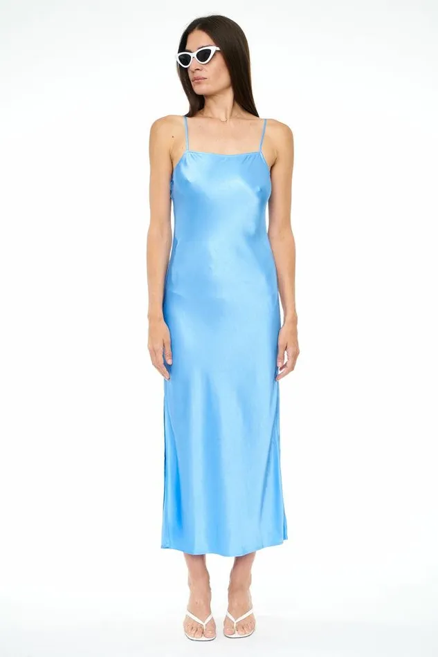 Pistola Denim Dresses Women Mari Midi Slip Dress 8211 Lagoon Lagoon