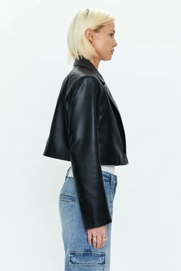 Pistola Denim Jackets and Outerwear Women Jolie Cropped Blazer 8211 Noir Noir