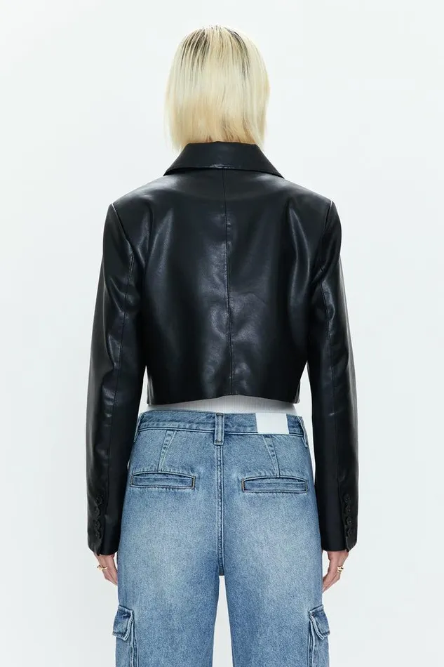 Pistola Denim Jackets and Outerwear Women Jolie Cropped Blazer 8211 Noir Noir