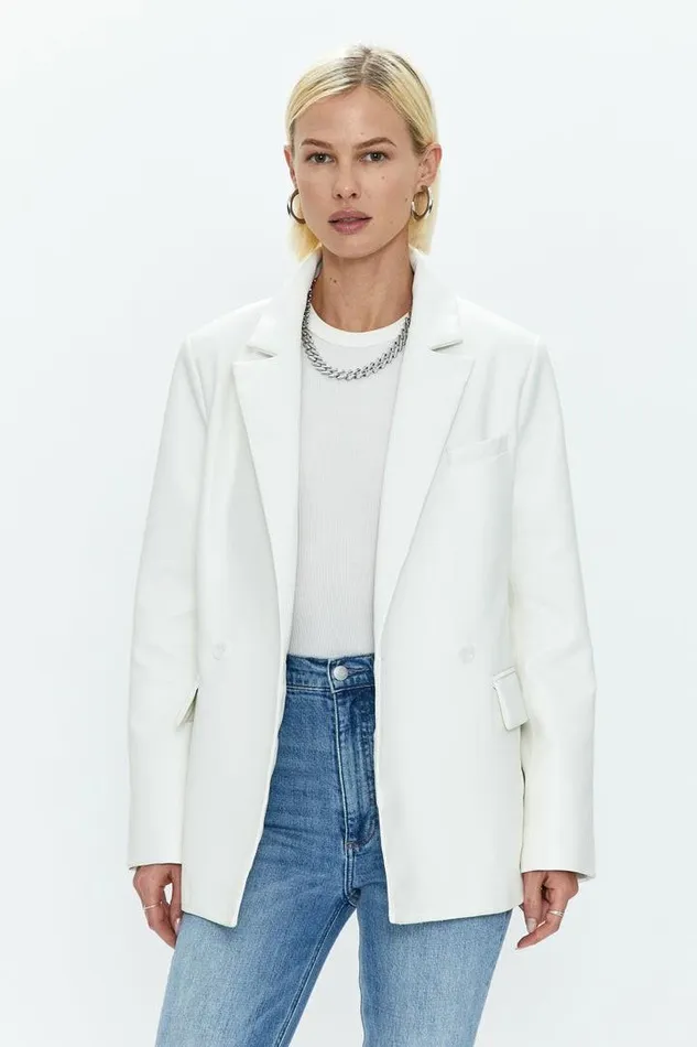 Pistola Denim Jackets and Outerwear Women Joni Fitted Blazer 8211 Ivory Ivory