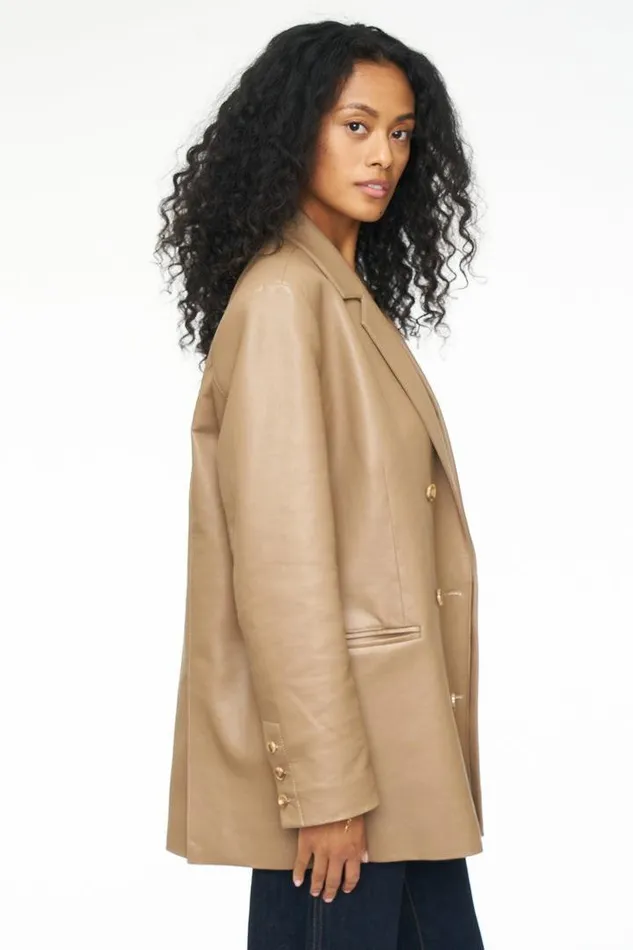 Pistola Denim Jackets and Outerwear Women Roman Oversized Blazer 8211 Taupe Taupe