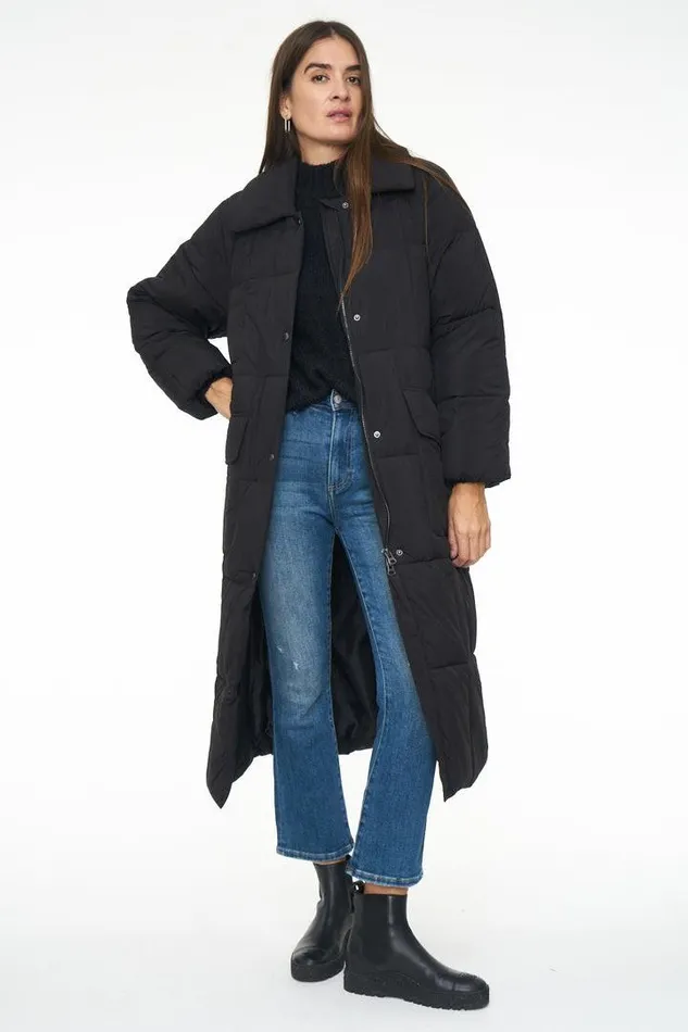 Pistola Denim Jackets and Outerwear Women Shayne Long Puffer Coat 8211 Noir Noir