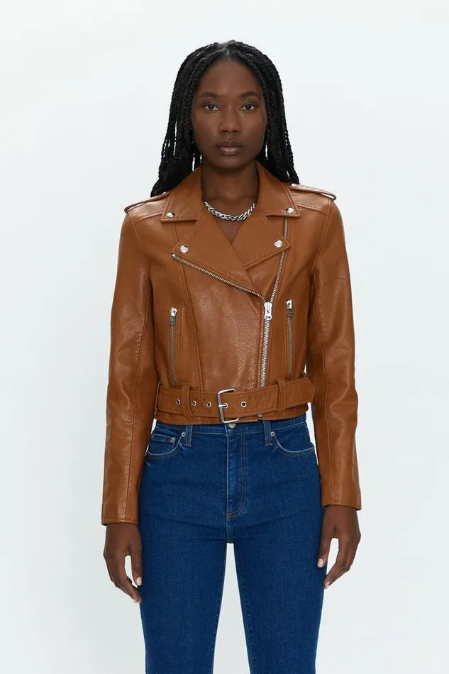 Pistola Denim Jackets and Outerwear Women Tracy Moto Jacket 8211 Cognac Cognac