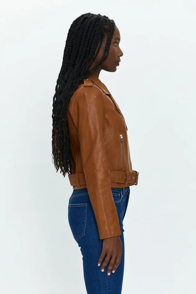 Pistola Denim Jackets and Outerwear Women Tracy Moto Jacket 8211 Cognac Cognac