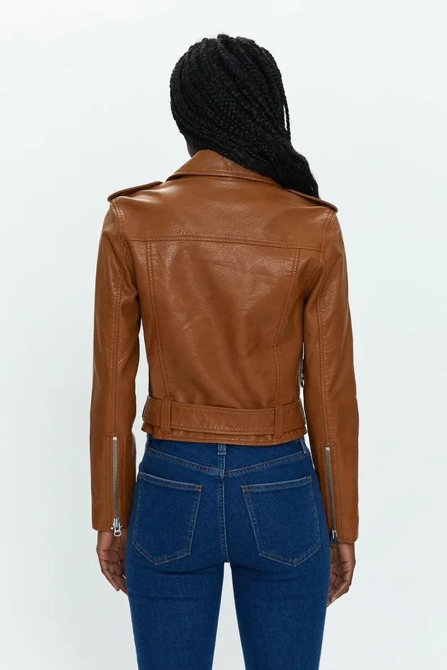 Pistola Denim Jackets and Outerwear Women Tracy Moto Jacket 8211 Cognac Cognac