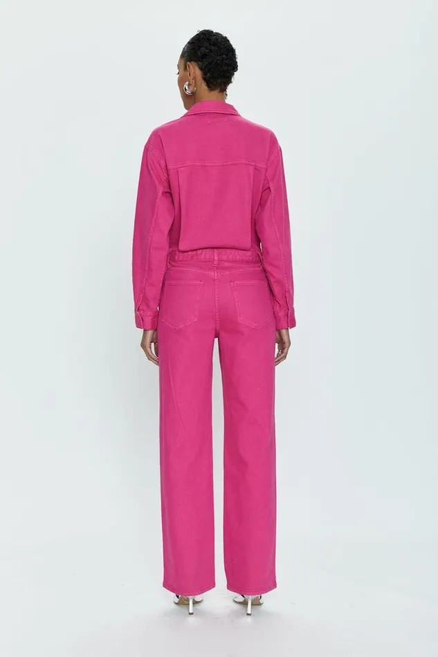 Pistola Denim Jumpsuits and Rompers Women Nikkie Long Sleeve Jumpsuit 8211 Pink Garnet Pink Garnet