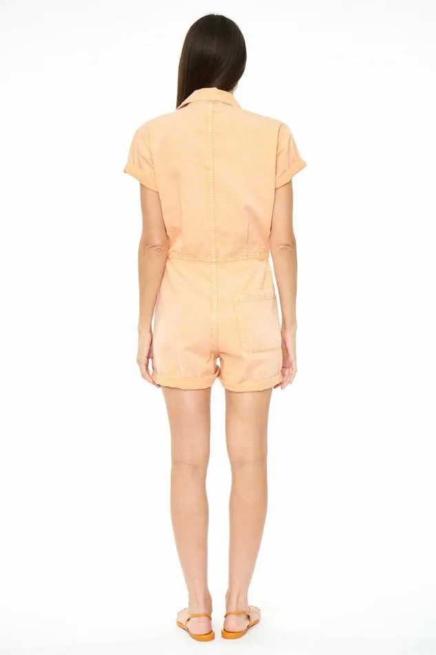 Pistola Denim Jumpsuits and Rompers Women Parker Short Sleeve Romper 8211 Sherbet Snow Sherbet Snow