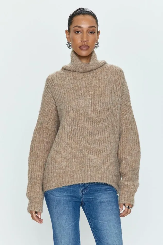 Pistola Denim Sweaters and Knits Women Ashley Turtleneck Sweater 8211 Camel Camel