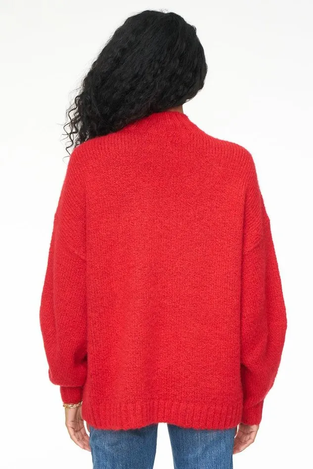 Pistola Denim Sweaters and Knits Women Carlen Mock Neck Sweater 8211 Scarlet Scarlet