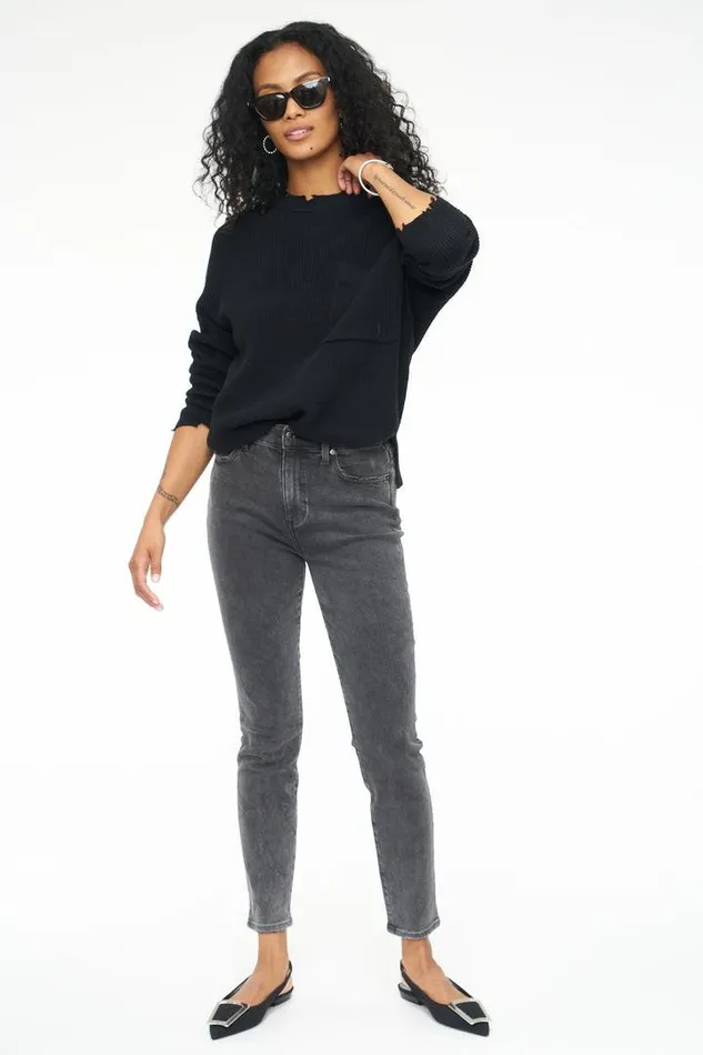 Pistola Denim Sweaters and Knits Women Darya Oversized Crewneck Pullover 8211 Midnight Midnight